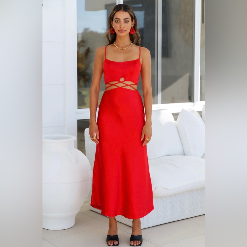 Hello molly undercover lover midi red dress